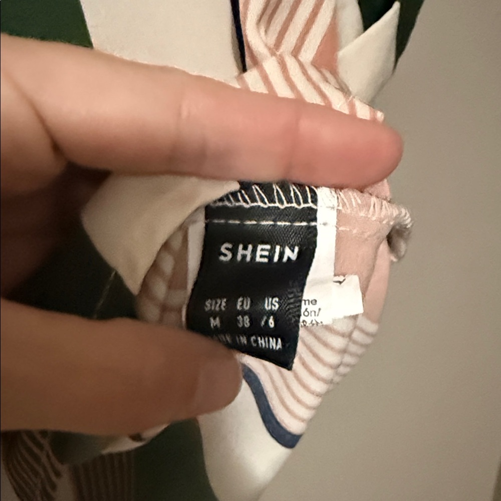 SHEIN Striped Blouse in Green, Pink, and Cream NWOT - Picture 2 of 6